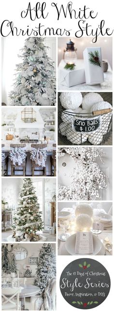 all white christmas style collage