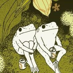 a frog drinking a can Aesthetic Twitter Header, Helloween Wallpaper, Sage Green Wallpaper, Arte Indie, Dark Green Aesthetic, Twitter Header Aesthetic, Twitter Header Photos