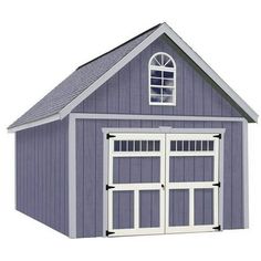 a two car garage with the door open and windows on each side, in front of a white background