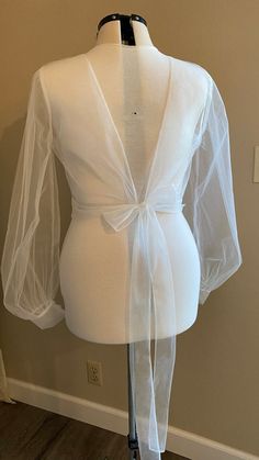 Elegant Fitted Tulle Fabric For Spring, Wedding Dress With Sheer Bishop Sleeves, Sheer Fitted Elegant Tulle Fabric, Wedding Tulle Fabric With Sheer Sleeves, Wedding Dress Coverup, Topper Wedding Dress, Wedding Dress Topper, Dress Topper, Topper Wedding