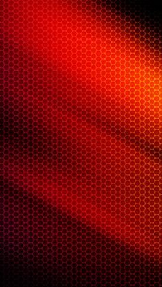 an orange and red background with hexagonal dots in the shape of a wave