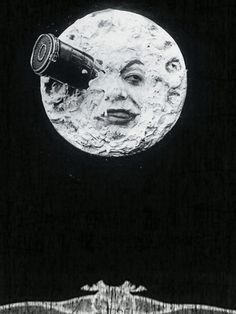 an image of the moon with a telescope in it