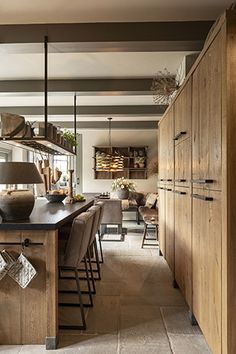 the kitchen is clean and ready to be used as a dining room or living room