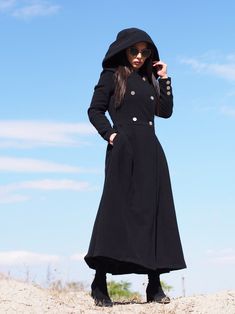 Black Cashmere Coat, Women Wool Coat, Long Wool Coat Women, Cashmere Coat Women, Wool Coat Black, Coat Plus Size, Black Wool Coat, Cashmere Fabric, Wool Coat Women