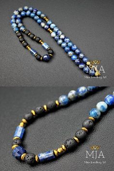 Lapis Lazuli Choker Necklace Black Lava And Lapis Lazuli Gemstone Necklace Gold Hematite Stone Men's And Women's Necklace Gift For Him Mens Skull Jewelry, Male Bracelets, Male Accessories, Choker Necklace Black, Handmade Ceramic Jewelry, Women's Necklace, Black Choker Necklace, Lapis Lazuli Necklace, Mens Bracelet Silver