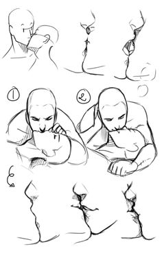 the stages of how to draw a man with his hands on his chest and head