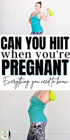 a woman jumping in the air while holding a frisbee with text overlay that reads can you hit when you're pregnant? everything you need to know