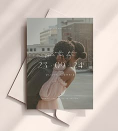 a wedding photo save the date card