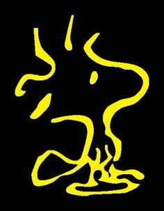 a black background with yellow lines and a drawing of a person's head in the center