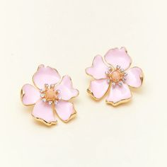 Perfect Earrings For Spring And Summer! Worn Once For Formal. Beautiful For Event Or Casual Wear! Earrings For Spring, Mignonne Gavigan, Floral Studs, Pink Earrings, Earrings Color, Orange Pink, Pink Orange, Color Orange, Pink And Orange