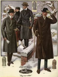 Ulster Coat, 1920s Men, Snow Men, A0 Poster, Poster Size Prints, Snow Scenes, Snow Winter, Mens Winter Fashion, Winter Clothing