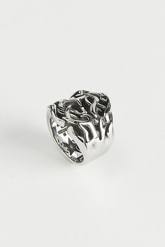 Ring by Personal Fears with a stainless steel construction and thorn-inspired pattern. Features Personal Fears Thorn ring Detailed thorn pattern ring Stainless steel construction Content + Care Stainless steel Wipe clean Imported | Personal Fears Thorn Ring in Silver, Men's at Urban Outfitters Thorn Pattern, Thorn Ring, Pattern Ring, Brand Sale, Jeans For Sale, Steel Construction, 9 And 10, Color Coding, Cleaning Wipes