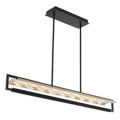 a rectangular light fixture hanging from the ceiling