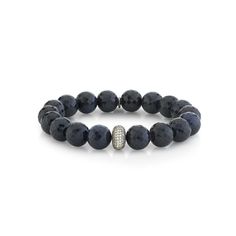 Denim Quartz Bracelet with Diamond Donut Bead