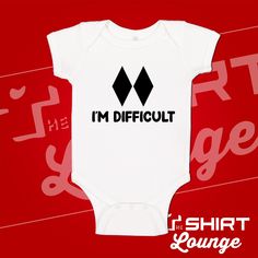 "I'm Difficult" Funny Skiing or Snowboarding Infant One-Piece or Toddler T-Shirt is a perfect gift for those skiing and snowboarding parents that are trying to get by with their little bundle of joy. Feel free to message us with any customization, we are happy to help. Our garments are made from 100% combed ringspun cotton, the one piece includes a lap shoulder neckline, and is reinforced with a three snap closure.  This creeper/toddler shirt is sure to put a smile on anyone's face who see its. One Piece Bodysuit, Baby One Piece, Baby Party, Gender Neutral Baby, Pregnancy Announcement, Smile On, Baby Shower Themes, Baby Bodysuit, Snowboarding