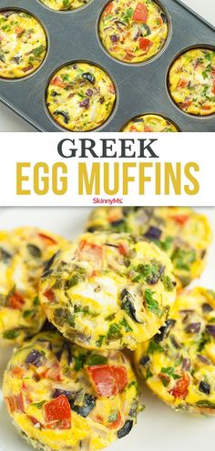 egg muffins with cheese and vegetables in the middle