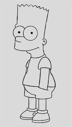 the simpsons character from the simpsons movie is shown in this black and white drawing by person