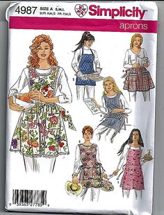 an adult and child's dress pattern with aprons