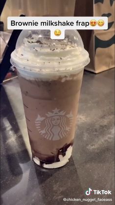 a starbucks drink with chocolate frosting and sprinkles