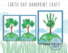 the earth day handprint craft is shown