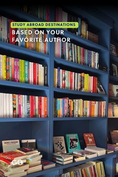 a book shelf filled with lots of books