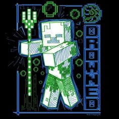 an image of a stylized robot in blue and green