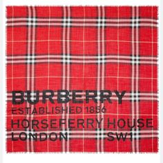 New With Tags 100% Authentic Purchased From Burberry Local Store Storing Baby Clothes, Burberry Accessories, Auburn University, Burberry Women, Burberry London, Tartan Pattern, Tag Sale, Red Color, Tartan