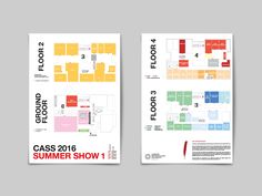 two posters showing the floor plan for a school