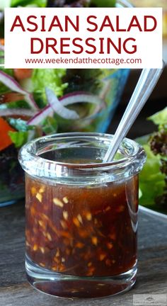 Easy Asian Salad Dressing, Easy Asian Salad, Easy Homemade Salad Dressing, Asian Salad Dressing, Salad Dressing Recipes Healthy, Easy Asian