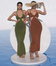 The Cult Gaia Serita is a cutout woven knit maxi dress. Thoughtful cutouts shape your figure, highlighting the small of your waist. A bra silhouette with a bare all open back. Pair with the Banu Bag and bare feet and you’re ready for a night of dancing on the beach. This dress is worth all the Instagram hype! | Designer Dress | Knit Maxi Dress | Cutout Maxi Dress | Resort Dress | Resort Outfit | Wedding Guest Dress | Sexy Maxi Dress | Designer Summer Outfit | Yacht Party Outift | Wedding Rehearsal Dress, Lunch Dresses, Resort Dress, Cruise Dress, Yacht Party, Resort Wear For Women, Brunch Dress, Resort Outfit, Outfit Wedding Guest