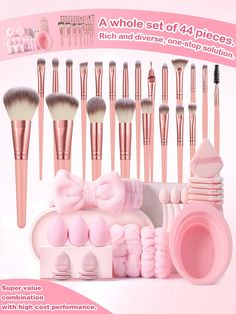 44PCS Makeup Tools Set Including:22PCS Makeup Brush Set+3PCS Makeup Sponges+3PCS Mini Makeup Sponges+6PCS Triangle Powder Puffs+6PCS Mini Air Cushion Powder Puffs+1pc Hairband+2PCS Hand Bowl Strap +1pc Makeup Brush Cleaning Tools Multicolor    PS     Beauty Tools, size features are:Bust: ,Length: ,Sleeve Length: Cushion Powder, Makeup Brush Cleaning, Powder Puffs, Makeup Sponges, Brush Cleaning, Mini Makeup, How To Clean Makeup Brushes, Makeup Sponge, Powder Puff