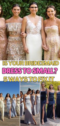 Is your bridesmaid dress too small? 5 ways to fix it and look flawless! Discover quick and easy solutions to ensure your dress is ready for those ethereal DTI shots and wedding day photos must have. Stay stunning and stress-free.