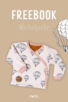 a baby's pajamas with hot air balloons on it and the words, freebook wi