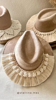 three hats are sitting on top of each other