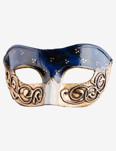 Notturna authentic venetian mask in paper mache with a unique baroque style. This item is strictly handcrafted in Venice, Italy by the famous artists of the city according to the carnival tradition. Each item comes with certificate of authenticity. Mask Dimensions: 18x9 cm Venetian Formal Eye Mask, Venetian Mask For Mardi Gras, Artistic Formal Masks For Carnival, Artistic Masks For Carnival And Formal Occasions, Venetian Festival Eye Mask, Venetian Masks For Masquerade Festivals, Baroque Venetian Masks For Masquerade, Venetian Baroque Masks For Masquerade, Venetian Baroque Mask For Carnival