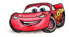 a drawing of a cartoon character from cars