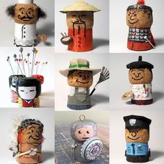 many different types of dolls made to look like people