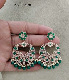 *Light weight earrings chandballi set. *Earrings length- 1.7 inches (Included drops) *Earrings width- 1 inches Green Fusion Style Chandbalis With Cutdana, Green Cutdana Chandbalis In Fusion Style, Green Cutdana Fusion Chandbalis, Green Hand-set Chandbalis For Party, Green Hand Set Round Chandbalis, Green Fusion Chandbali Danglers, Green Fusion Chandbalis For Celebrations, Green Fusion Chandbalis For Festivals, Green Fusion Style Chandbalis For Festivals