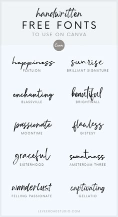 the handwritten font styles are available for use in any type of lettering