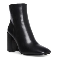 Look flawless from every angle in these women's madden girl by Steve Madden While black Paris pant booties. Donning smooth PU upper, these ankle boots have an on-trend square toe front and a convenient inside zipper closure for quick access. Features include polyurethane and jersey lining for a soft feel, gently padded PU footbed for daylong comfort, and a durable rubber outsole with wrapped block heel. | Steve Madden Women's While Ankle Bootie in Black Size 5. 5 Medium Dress Boot, Dark Romantic, Italy Trip, Square Toe Boots, Block Heel Ankle Boots, Black Heel, Block Heel Shoes, Heel Ankle Boots, Ideas Outfit