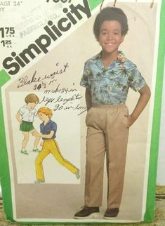 an image of a child's shirt and pants pattern from the 1970's