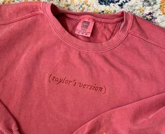 Taylors Version Hand Embroidered Sweatshirt - Etsy Taylors Version Embroidery, Taylor’s Version Sweatshirt, Taylor Swift Embroidered Sweatshirt, Embroidered Sweatshirt Ideas, Diy Embroidered Shirt, Embroidery Sweatshirt Ideas, Taylor Swift Embroidery, Hand Embroidered Sweatshirt, Taylor Swift Sweatshirt