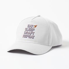 Get my art printed on awesome products. Support me at Redbubble #RBandME: https://www.redbubble.com/i/hat/EAT-SLEEP-DRAFT-REPEAT-by-FitEnvy/164353974.NJ288?asc=u Hats