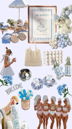 the collage is full of different items including dresses, hats, and accessories for brides