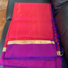 Pure Silk Fabric Sari From India. Bright Beautiful Colors, Brand New Never Worn In Excellent Condition Embroidered And Very High Quality. Lots Of Fabric For Repurposing, Very Timeless. Will Accept Offers! Indian Outfit Navratri Wedding Any Occasion Red Tissue Silk Dupatta For Traditional Ceremonies, Red Tissue Silk Saree For Traditional Ceremonies, Red Tissue Silk Dupatta For Puja, India Colors, Indian Outfit, Silk Fabric, Pure Silk, Beautiful Colors, Saree