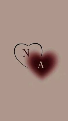 a heart with the letter n in it