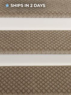 two white and brown carpeted stairs