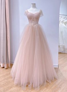 Pink Sweetheart Tulle Beaded Long Party Dress Outfits For Girls Pink Tulle Prom Dress, Party Dress Pink, Long Party Dress, Prom Dress Evening, Evening Dress Floor Length, Custom Size Dresses, فستان سهرة, Pink Tulle, Tulle Prom Dress