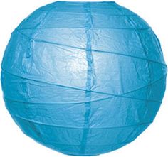 a round blue paper lantern is shown on a white background, it looks like an origami ball