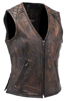 Leather Vest Women, Brown Leather Vest, Motorcycle Leather Vest, Vintage Leather Vest, Women Leather Vest, Pocket Vest, Motorcycle Vest, Biker Outfit, Brown Vest